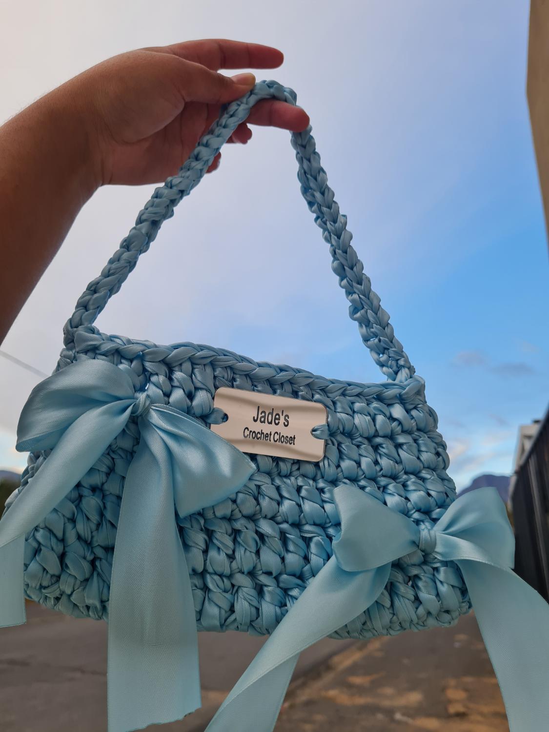 Blue bow bag