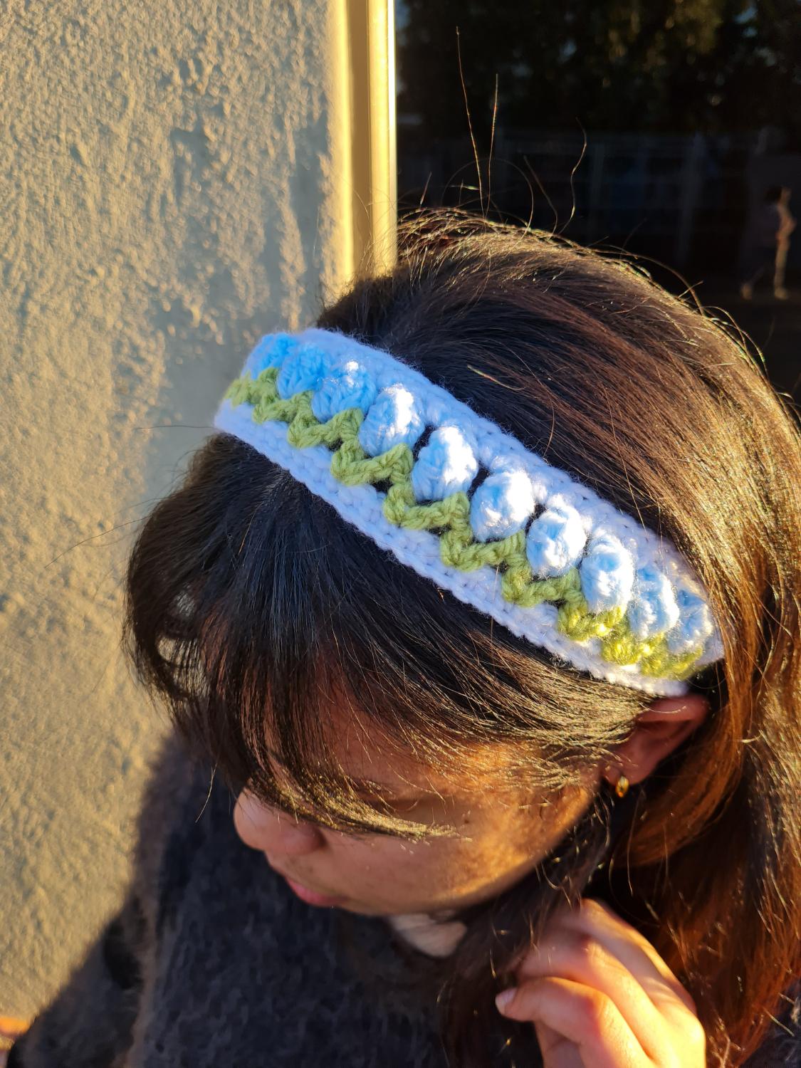 Blue tulip headband