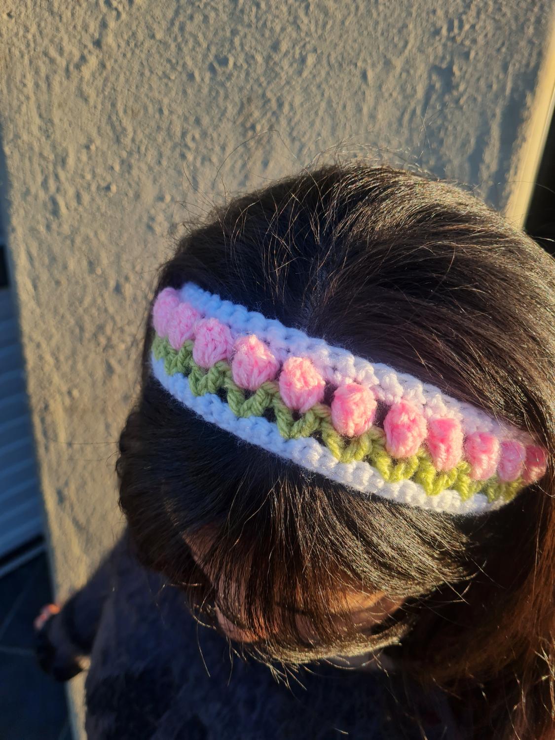 Pink tulip headband