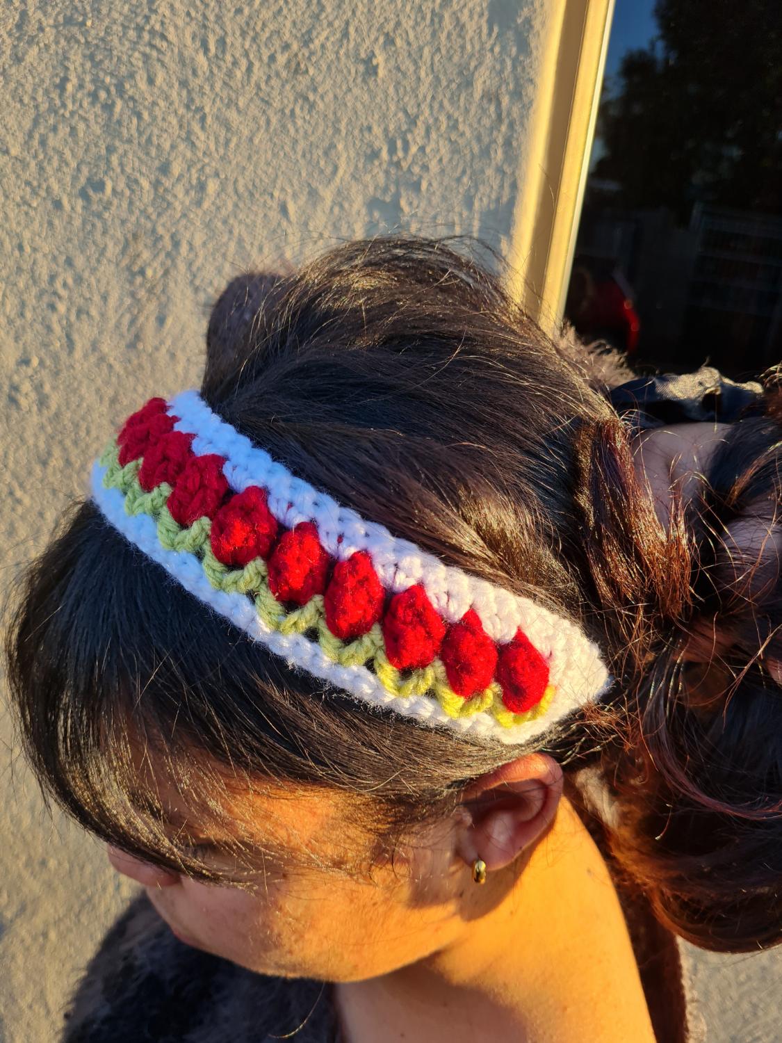 Red tulip headband