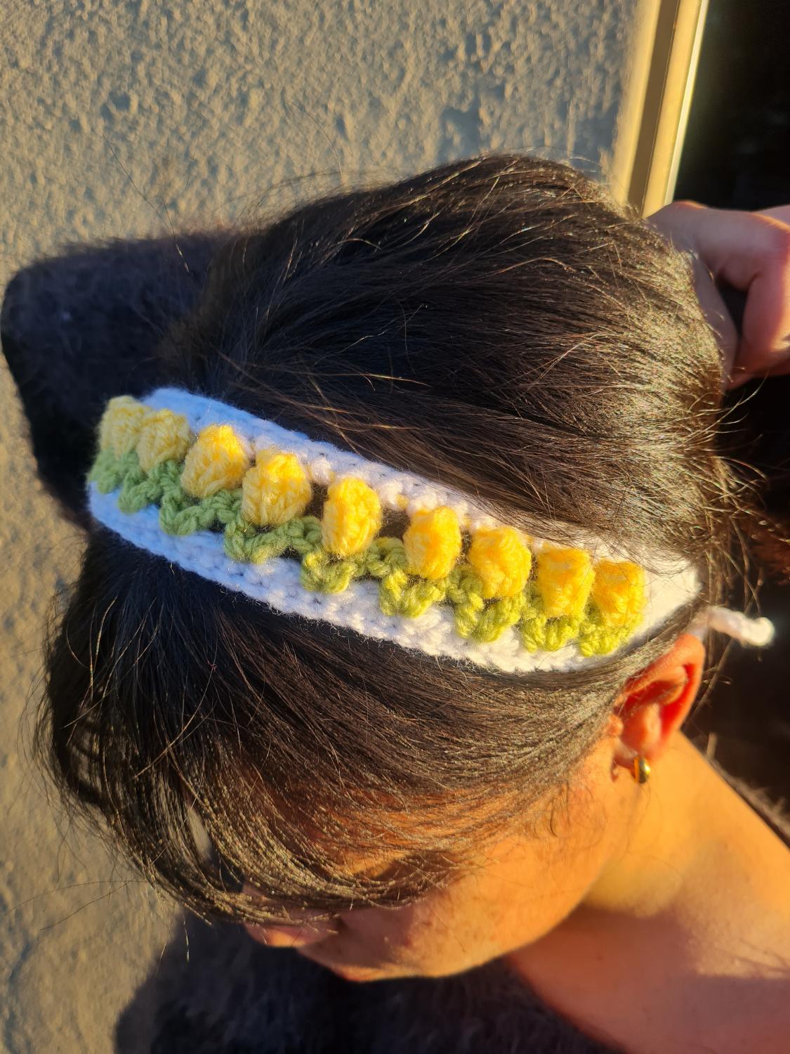 Yellow tulip headband